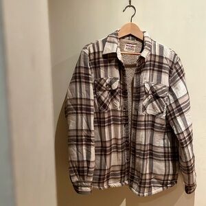 Wrangler plaid quilted lined long sleeve